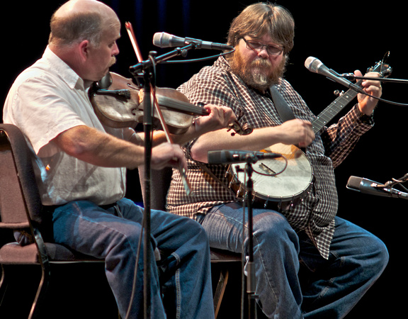 Kirk Sutphin, fiddle and Riley Baagus on Banjo.